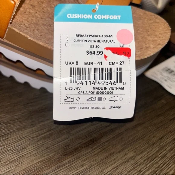 Reef Cushion Vista Hi Women's Sandals Natural NWT - Picture 13 of 14